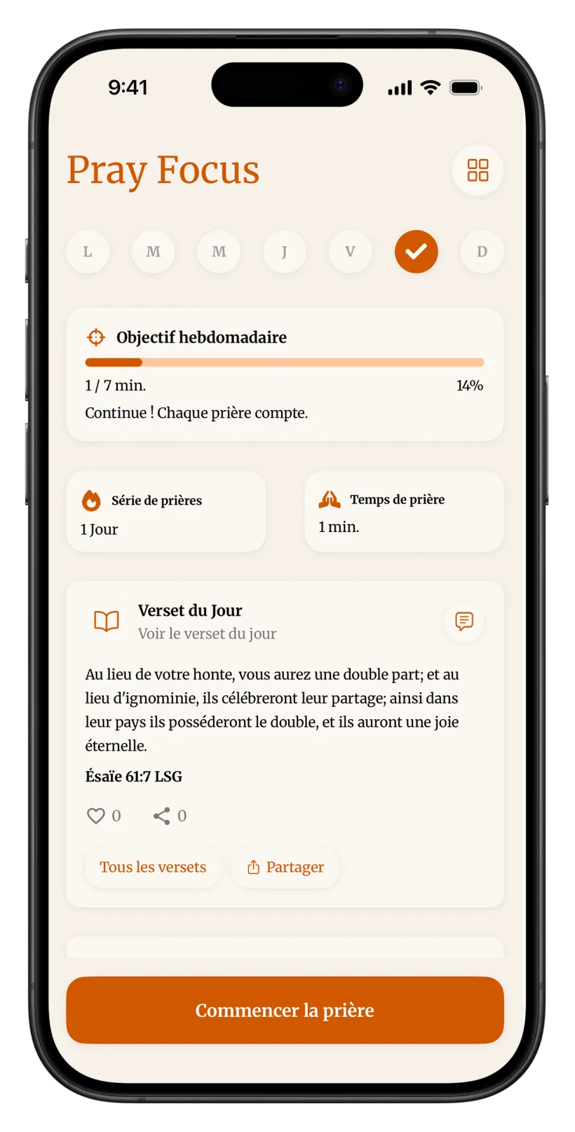 Capture d'écran de l'application Pray Focus 1