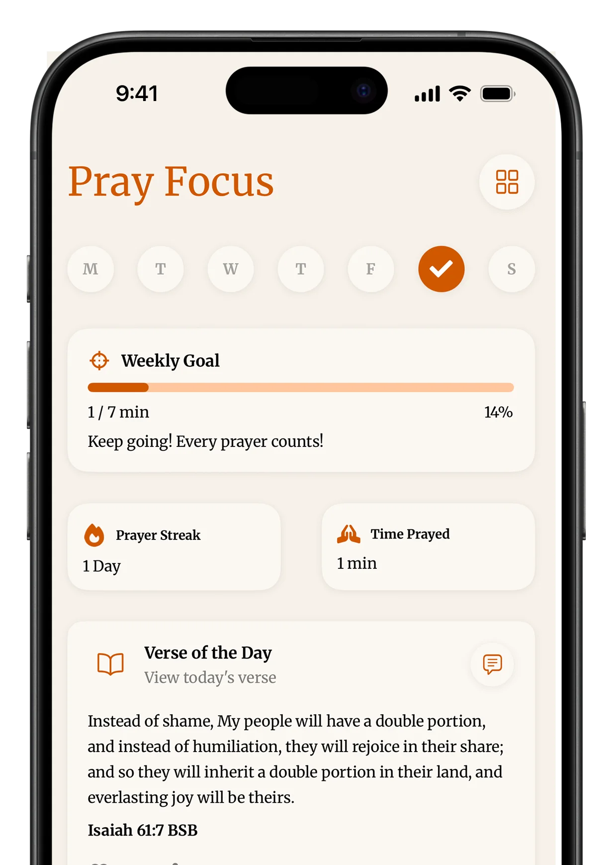 Pray Focus App Screenshot