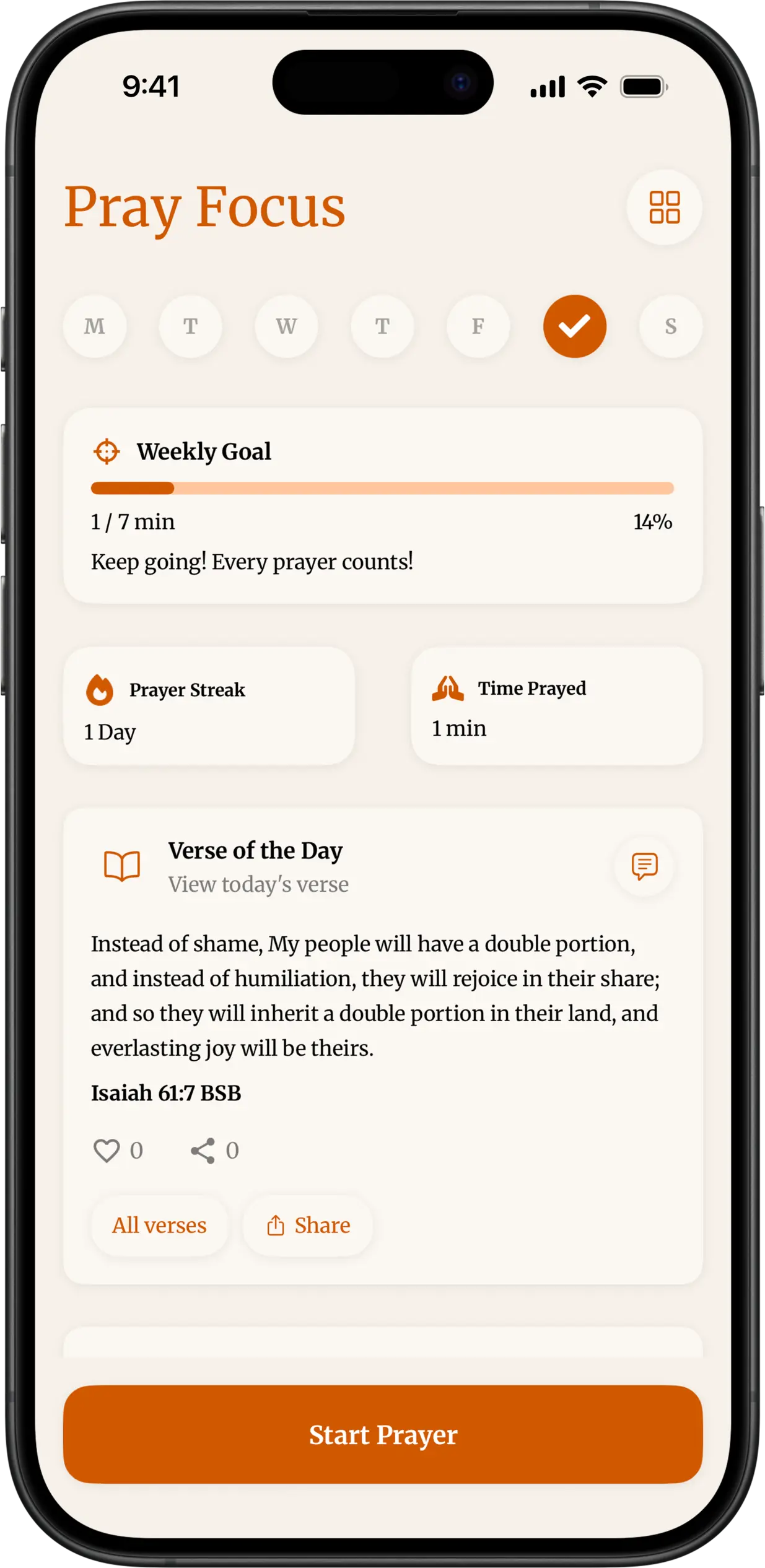 Pray Focus App Screenshot