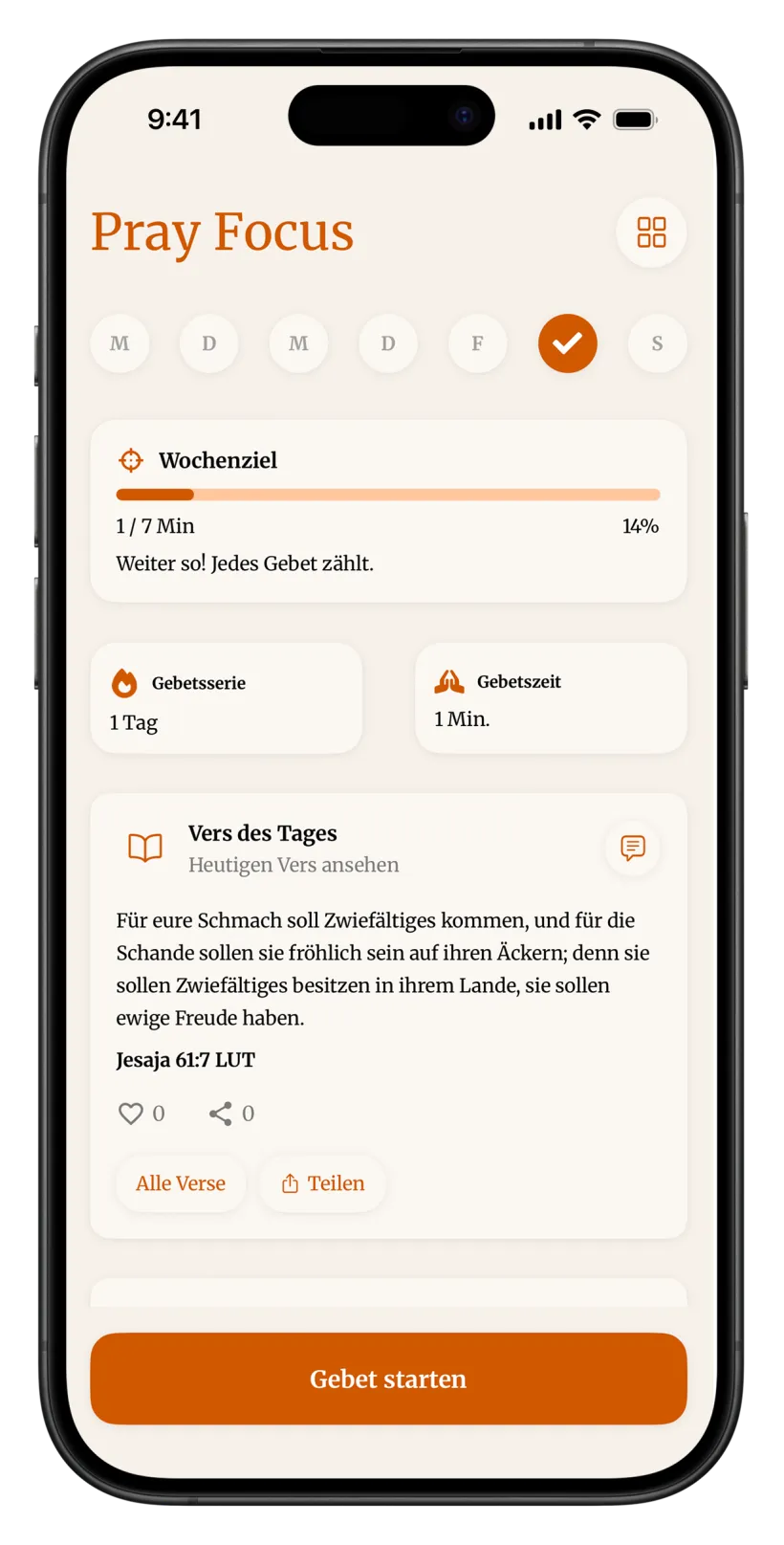 Pray Focus App-Screenshot 1