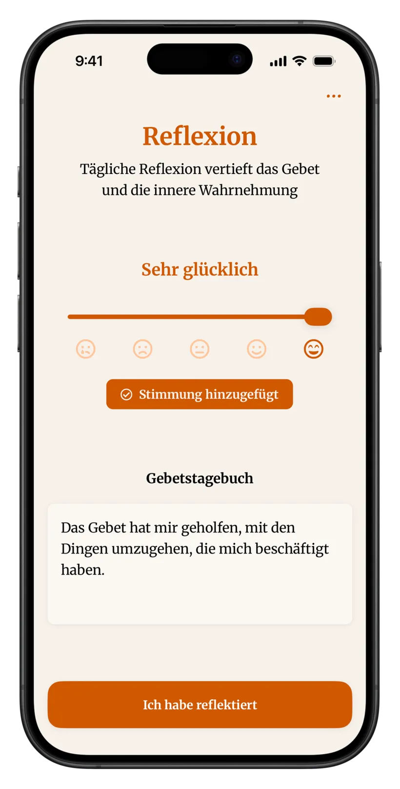 Reflexion nach dem Gebet