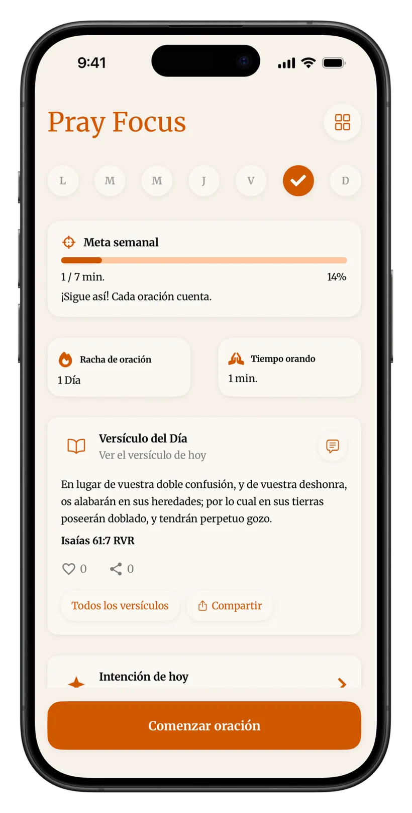 Captura de pantalla de la app Pray Focus 1