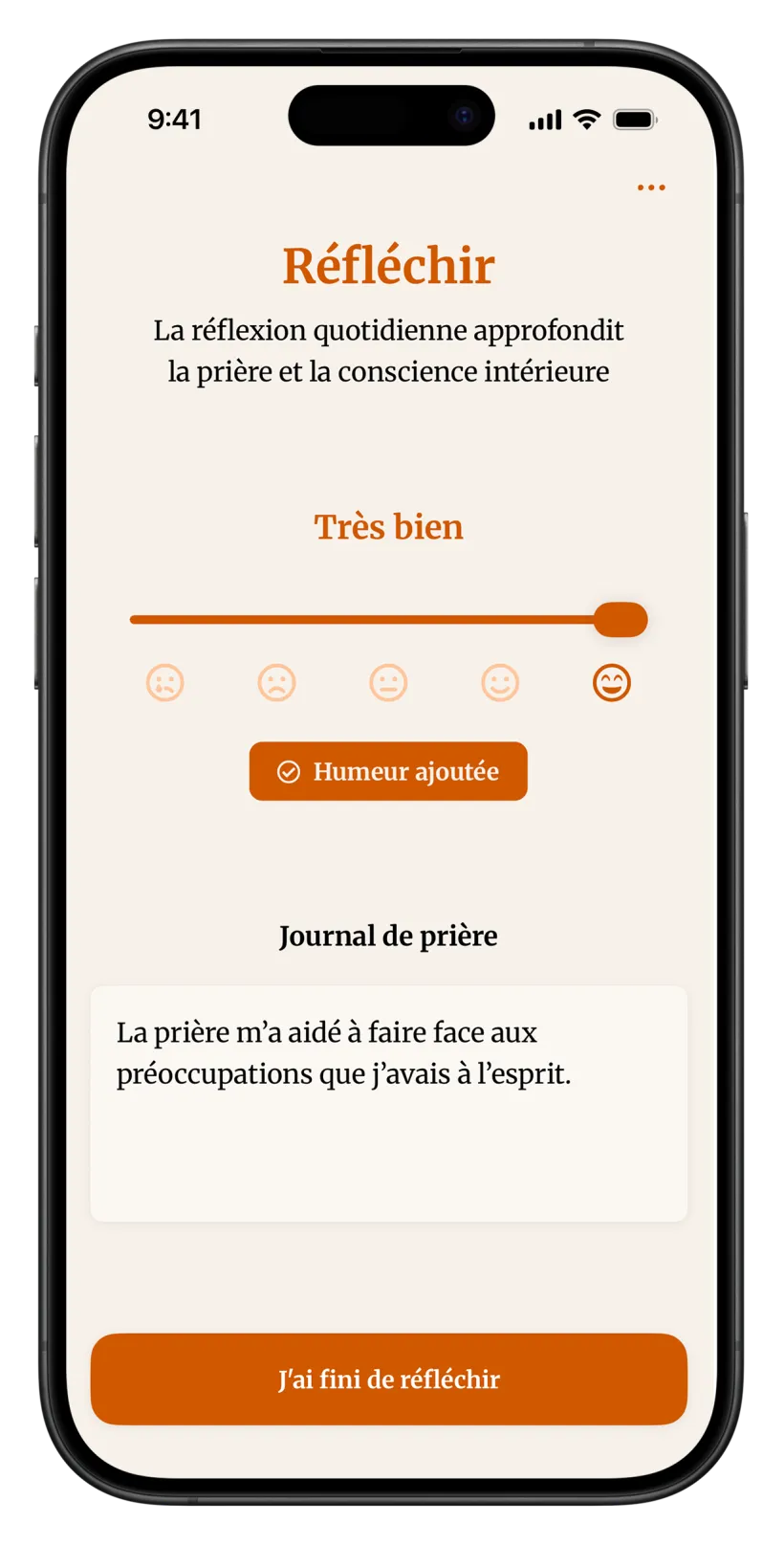 Réflexion après la prière