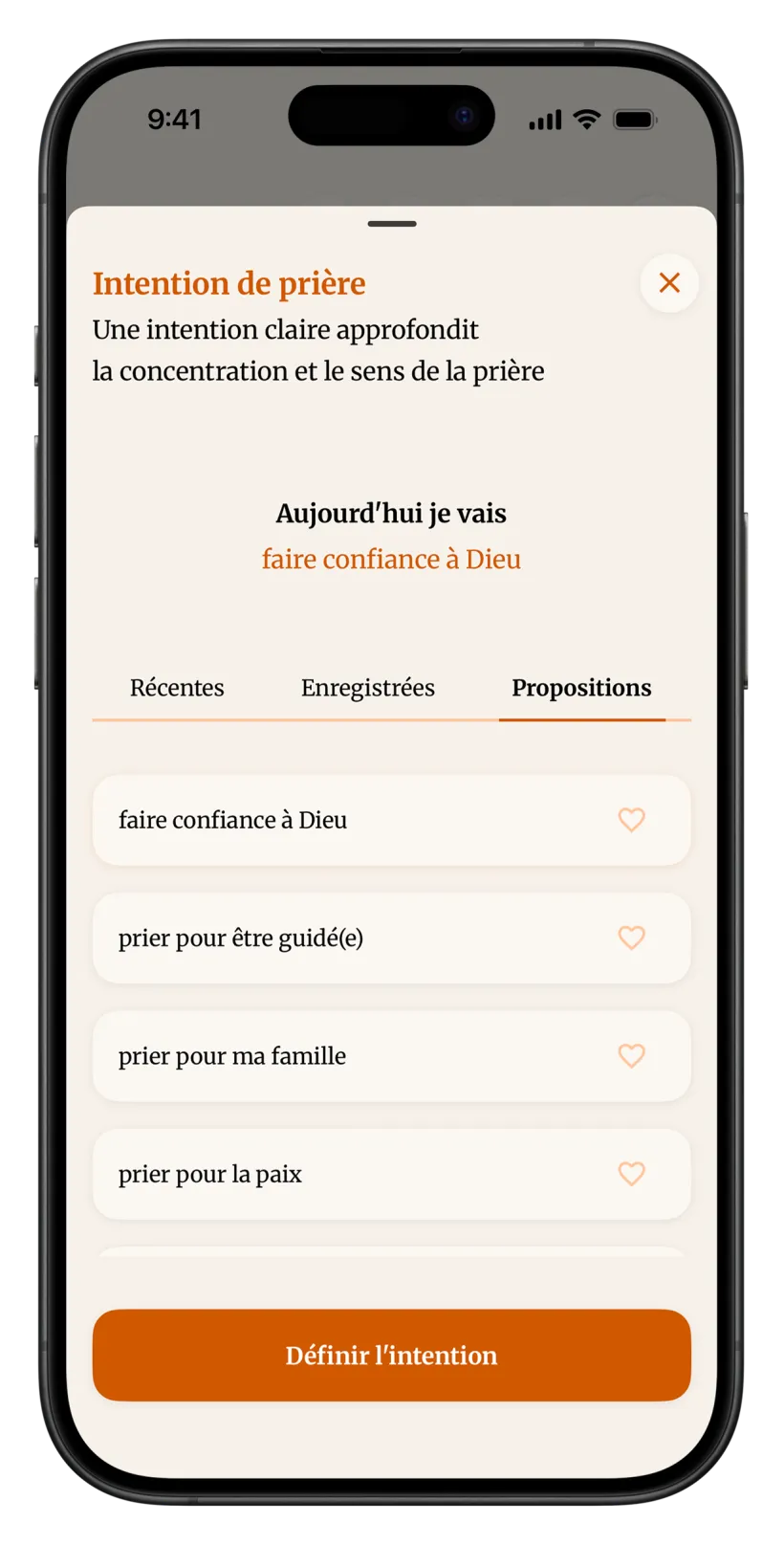 Définis ton intention de prière