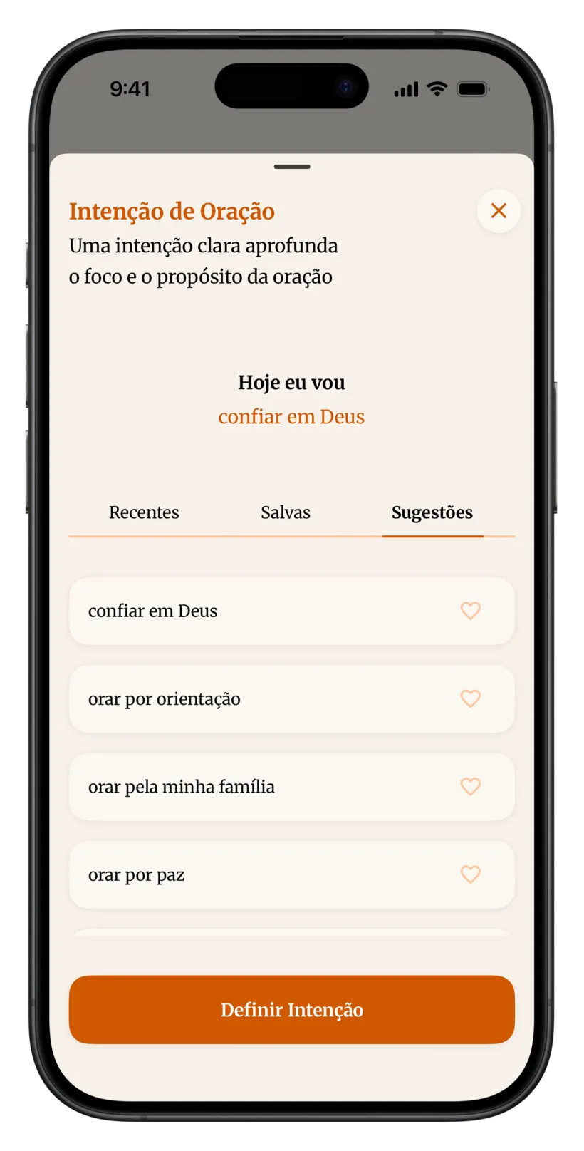 Defina sua Intenção de Oração