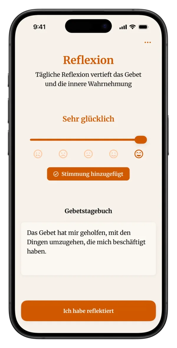 Reflexion nach dem Gebet